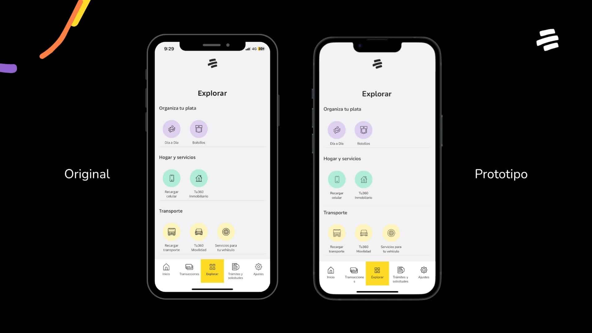 Prototipo navegable app Bancolombia en Figma — UX UI design Colombia